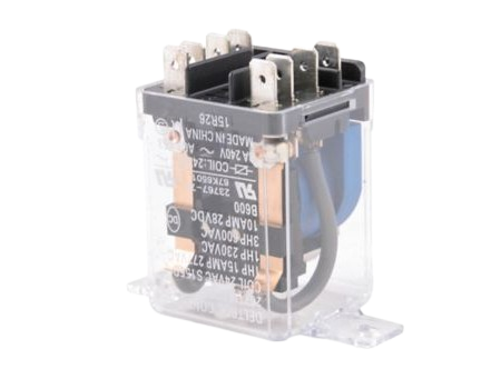 67K65 Relay Flange Mount DPDT 24 VAC Coil 15A 1/4" QC Tabs